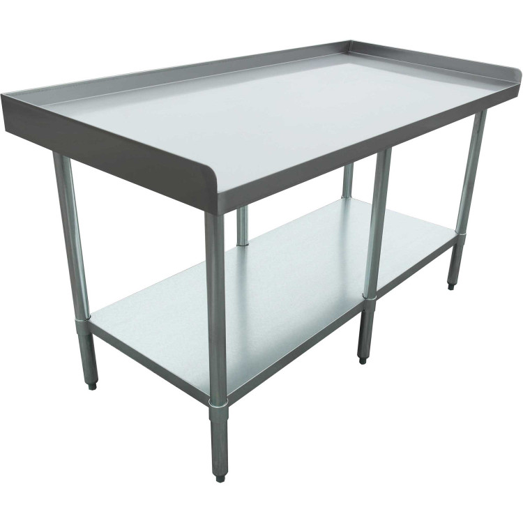 Commercial Equipment Stand / Low Height Table Stainless Steel Bottom shelf 3 Side Upstand 1500x600x600mm - CEEES2460