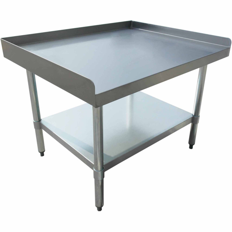 Commercial Equipment Stand / Low Height Table Stainless Steel Bottom shelf 3 Side Upstand 1220x600x600mm - CEEES2448