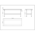 Commercial Equipment Stand / Low Height Table Stainless Steel Bottom shelf 3 Side Upstand 1500x600x600mm - CEEES2460