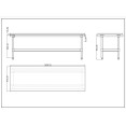 Commercial Equipment Stand / Low Height Table Stainless Steel Bottom shelf 3 Side Upstand 1800x600x600mm - CEEES2472