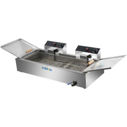 Commercial Fryer Single Tank Dual Zone Electric 26 litre 7.8kW Countertop Drainage tap - CEEF26L