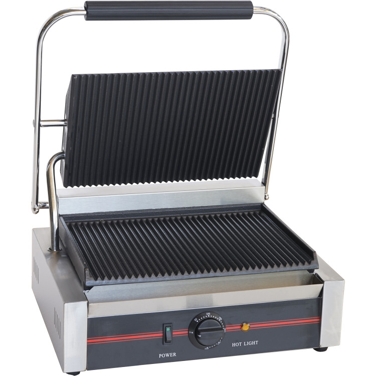 Heavy Duty Large Panini Contact grill 2.2kW Ribbed - CEEG02A