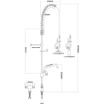Pre Rinse Spray Unit with Swing faucet Deck mount Double inlet Height 1000mm Stainless steel - CEEQ2801A12 Pre Rinse Spray Unit with Swing faucet Deck mount Double inlet Height 1000mm Stainless steel - CEEQ2801A12