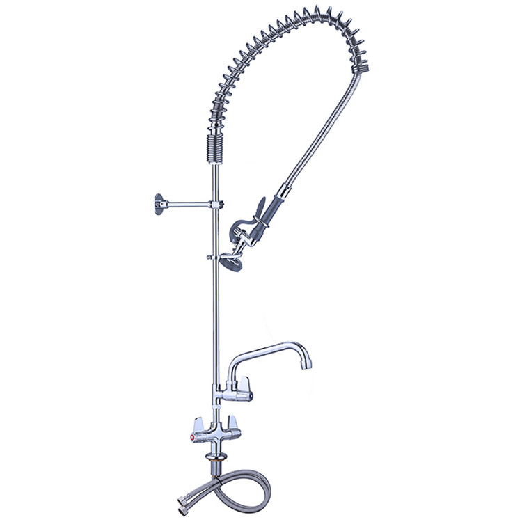 Pre Rinse Spray Unit with Swing faucet Deck mount Double inlet Height 1000mm Stainless steel - CEEQ2801A12 Pre Rinse Spray Unit with Swing faucet Deck mount Double inlet Height 1000mm Stainless steel - CEEQ2801A12