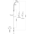 Pre Rinse Spray Unit Deck mount Double inlet Height 1000mm Stainless steel - CEEQ2801A