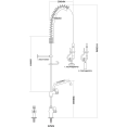 Pre Rinse Spray Unit with Swing faucet Deck mount Single inlet Height 1000mm Stainless steel - CEEQ2803A12