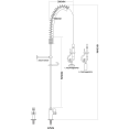 Pre Rinse Spray Unit Deck mount Single inlet Height 1000mm Stainless steel - CEEQ2803A