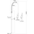 Backsplash Mount Pre-Rinse Faucet with 20" Riser and 37" Flexible Hose Chrome Plated Brass | CaterEq CEEQ2811A