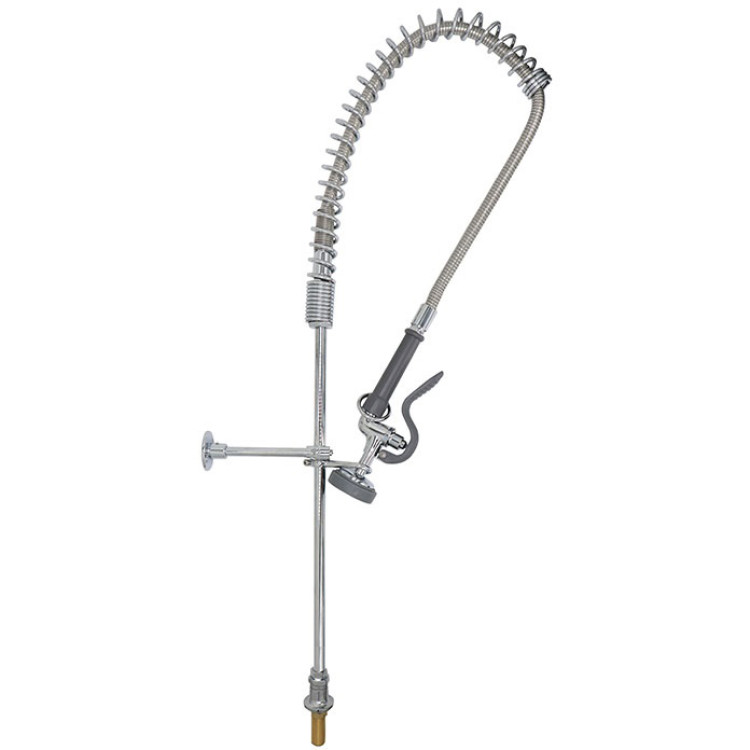Deck Mount Pre-Rinse Faucet with 20" Riser and 37" Flexible Hose Chrome Plated Brass | CaterEq CEEQ2812A Deck Mount Pre-Rinse Faucet with 20" Riser and 37" Flexible Hose Chrome Plated Brass | CaterEq CEEQ2812A