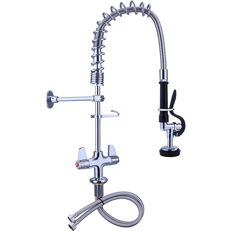 Pre Rinse Spray Unit Deck mount Double inlet Height 600mm Stainless steel - CEEQ7801A