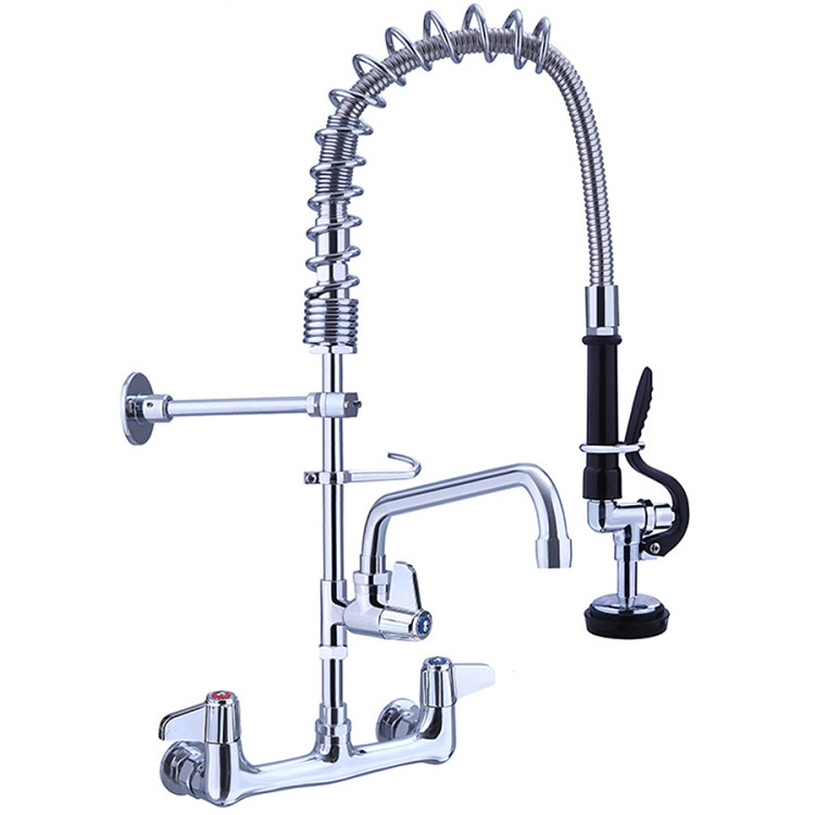B GRADE Pre Rinse Spray Unit with Swing faucet Wall mount Double inlet Height 600mm Stainless steel - EQ7802A08 B GRADE 