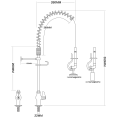Pre Rinse Spray Unit Deck mount Single inlet Height 600mm Stainless steel - CEEQ7803A