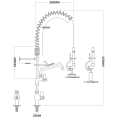 Pre Rinse Spray Unit with Swing faucet Deck mount Single inlet Height 600mm Stainless steel - CEEQ7803A08