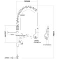8" Wall / Panel Mount Pre-Rinse Faucet with 8" Riser, 18" Flexible Hose and 8" Swing Nozzle Chrome Plated Brass | CaterEq CEEQ7810A08 8" Wall / Panel Mount Pre-Rinse Faucet with 8" Riser, 18" Flexible Hose and 8" Swing Nozzle Chrome Plated Brass | CaterEq CEEQ7810A08