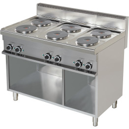 Electric cooker Open base 6 plates 15.6kW - Hotmax 700 CEER731
