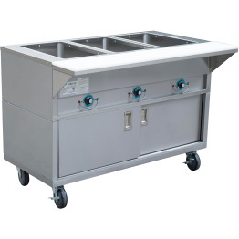 Mobile Bain marie with Cupboard 3xGN1/1 - CEEST3SWCBSD