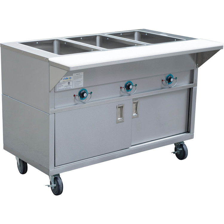 Mobile Bain marie with Cupboard 3xGN1/1 - CEEST3SWCBSD