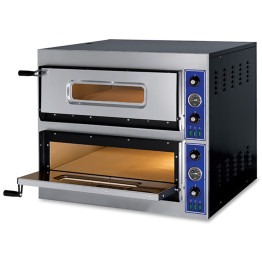 Italian Electric Pizza Oven Thermometer 2 chambers 660x660mm Capacity 4+4 pizzas at 13" 230V | XTS CEESTART44-230