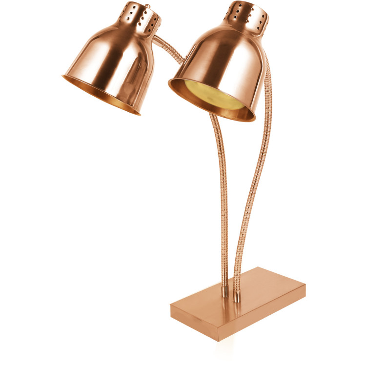 Commercial Tabletop Food Warmer 2 Heating Lamp 250W Gold - CEEWL02G2