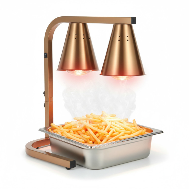 Commercial Food Warmer GN1/1 – 2 Heating Lamps 430×560×305 mm 500W Gold| CaterEq CEEWL03G2 Commercial Food Warmer GN1/1 – 2 Heating Lamps 430×560×305 mm 500W Gold| CaterEq CEEWL03G2