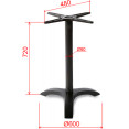 Black Cast Iron Table Base Tri-Leg 600x720mm | CaterEq CEF008