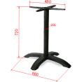 Black Cast Iron Table Base Cross-Base 660x720mm | CaterEq CEF009