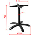 Black Cast Iron Table Base Five-Leg Star Base 720x720mm | CaterEq CEF037