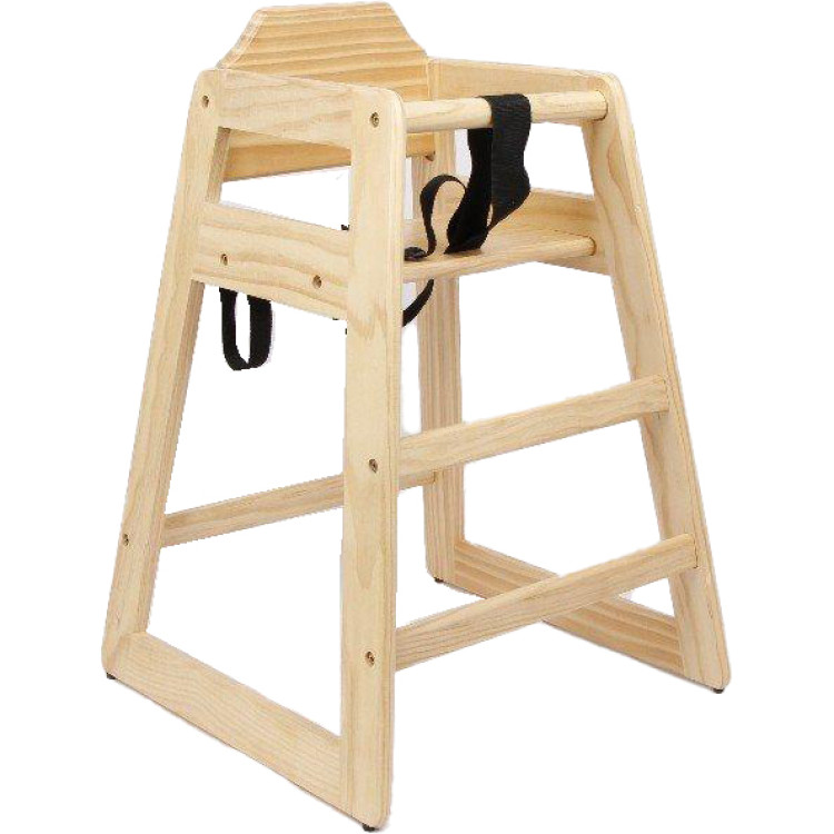 Restaurant Wood High Chair Natural - CEF1050NT