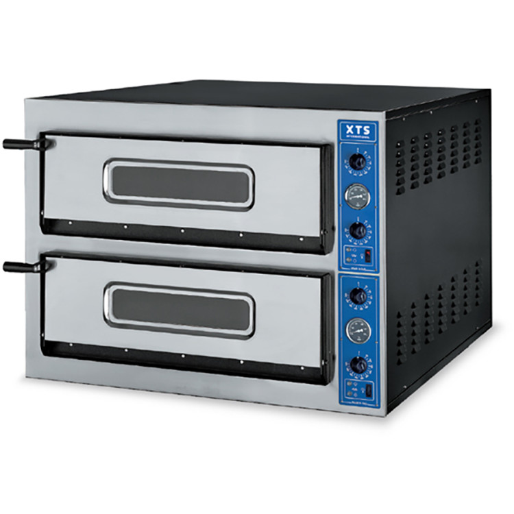 Italian Premium Electric Pizza Oven Thermometer 2 all refractory stone chambers 720x1080mm Capacity 6+6 pizzas at 14" 230V | XTS CEF290XRAPS