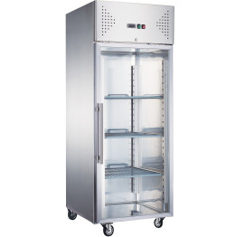 685lt Commercial Freezer Stainless Steel Upright cabinet  Single glass door GN2/1 Ventilated cooling - CEF650VGLASS