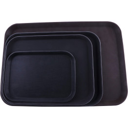 Serving Tray Fibreglass Rectangular Black 10"x14" - CEFBR1014