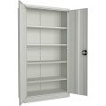 Commercial Steel Grey/White Storage Cupboard with 4 Shelves and Lock 800x400x1800mm - CEFCA18WHITE Commercial Steel Grey/White Storage Cupboard with 4 Shelves and Lock 800x400x1800mm - CEFCA18WHITE