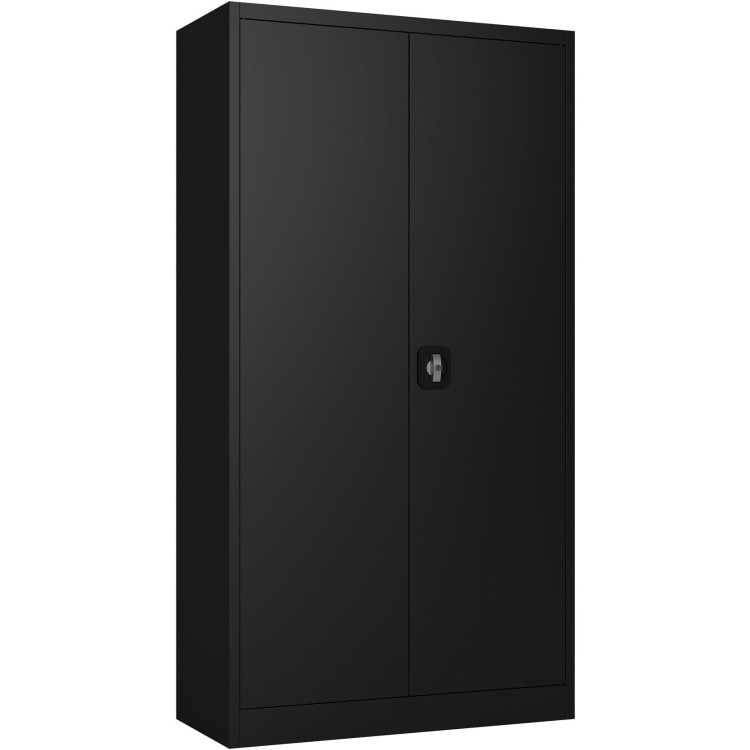 Commercial Steel Black Storage Cupboard with 4 Shelves and Lock 800x400x1800mm - CEFCA18BLACK Commercial Steel Black Storage Cupboard with 4 Shelves and Lock 800x400x1800mm - CEFCA18BLACK