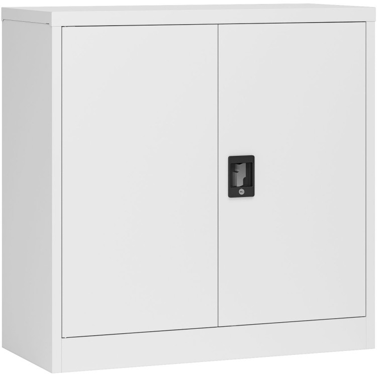 Commercial Metal White Storage Cabinet Lockable with 2 Shelves 900x400x900mm - CEFCA9WHITE