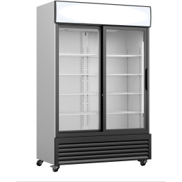 Commercial Display Refrigerator with Double Sliding Glass door & Canopy 1050 litres Black - CEFCLS133ASA