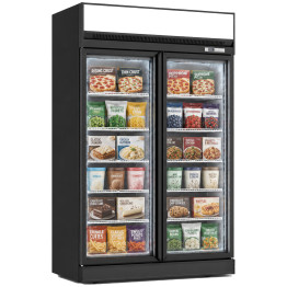 Commercial 2 Door Glass Display Freezer 702L Net 1006L Gross -18 to -22°C Frost Free | CaterEq CEFF555TOP