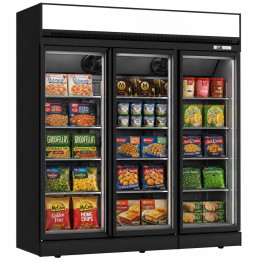 Commercial 3 Door Glass Display Freezer 1090L Net 1563L Gross -18 to -22°C Frost Free | CaterEq CEFF888TOP