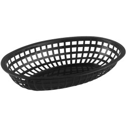 Oval Serving Basket Black 260x171x50mm - CEFFB6