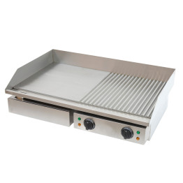 Commercial Griddle Smooth/Ribbed 730x500x230mm 4.4kW Electric - CEFT822