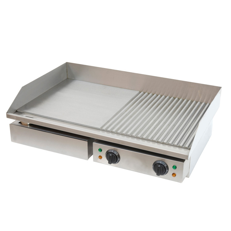 Commercial Griddle Smooth/Ribbed 730x500x230mm 4.4kW Electric - CEFT822