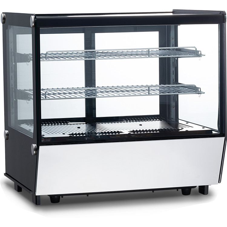 Display Merchandiser Fridge Countertop 200 litres 2 shelves Black & Stainless steel - CEFTW200Z