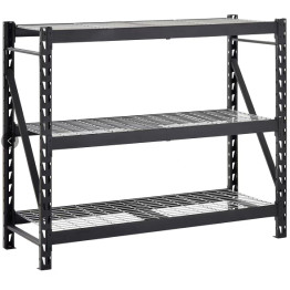 Industrial Heavy Duty Shelving Unit Powder Coated Steel 1960x610x1830mm 3 shelves Black - CEFUJI405
