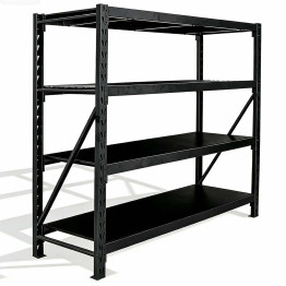 Long Span Warehouse Racking 1500x500x2000mm 4 Shelves Black| CaterEq CEFUJI408BLACK