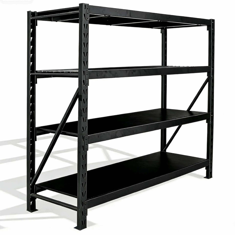 Long Span Warehouse Racking 1500x500x2000mm 4 Shelves Black| CaterEq CEFUJI408BLACK