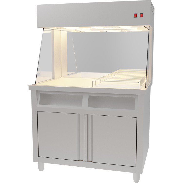 Commercial Electric Chip Scuttle & Warming Station with Cupboard 1000x700x1500mm | CaterEq CEFW1000 Commercial Electric Chip Scuttle & Warming Station with Cupboard 1000x700x1500mm | CaterEq CEFW1000