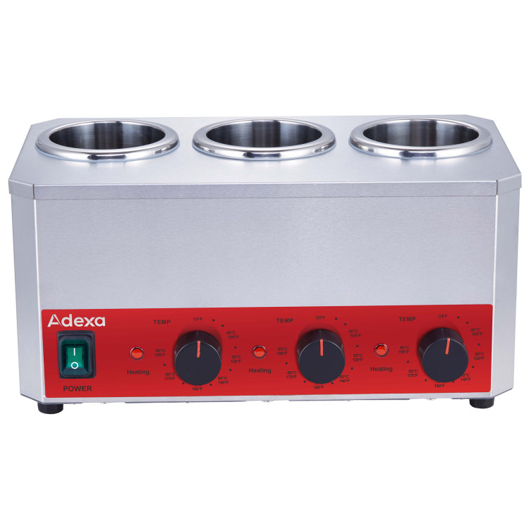 Commercial 3 Bottle Heated Sauce Warmer 3x1L 230V | CaterEq CEFZ023A