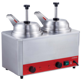 Commercial Heated 2 Pumps Sauce & Cheese Warmer 2x3.3L 230V | CaterEq CEFZ042B 