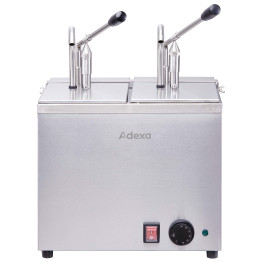 Commercial Heated Sauce Dispenser with 2 Pumps 2x3L 230V | CaterEq CEFZJ2032A 