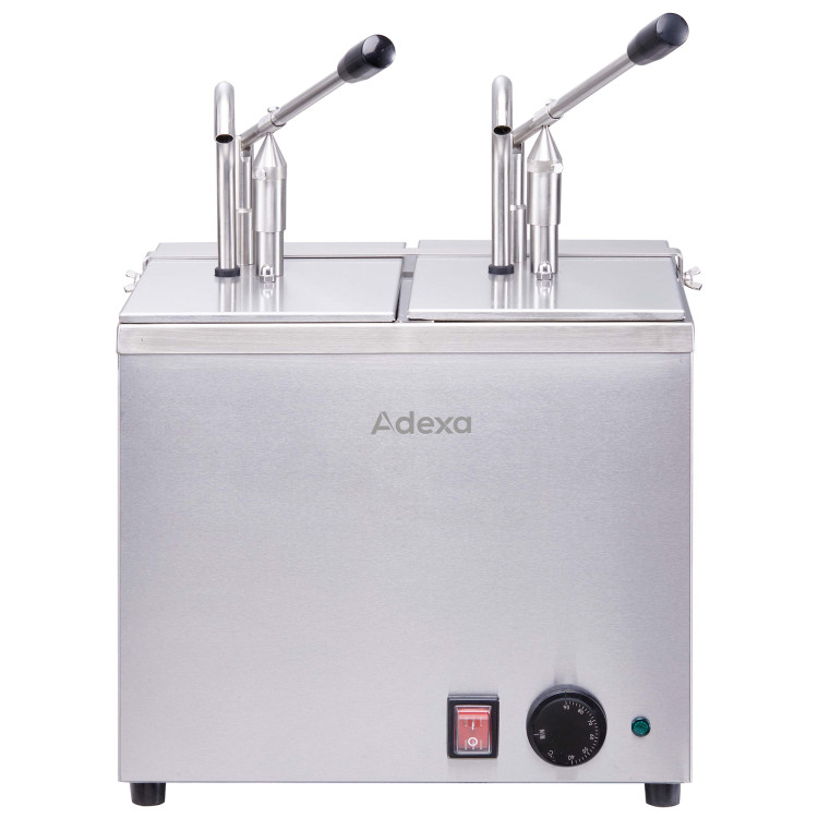 Commercial Heated Sauce Dispenser with 2 Pumps 2x4L 230V | CaterEq CEFZJ2042A Commercial Heated Sauce Dispenser with 2 Pumps 2x4L 230V | CaterEq CEFZJ2042A