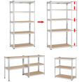 Garage Shelving Unit Medium duty 900x400x1800mm 5 shelves 175 kg/shelf Galvanized steel - CEG9040